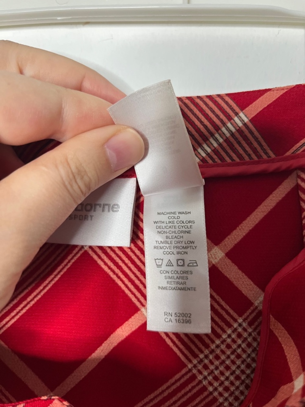 Liz Claiborne Red Plaid Maxi Skirt Waist Tie Size 8 Classic - Picture 8 of 8